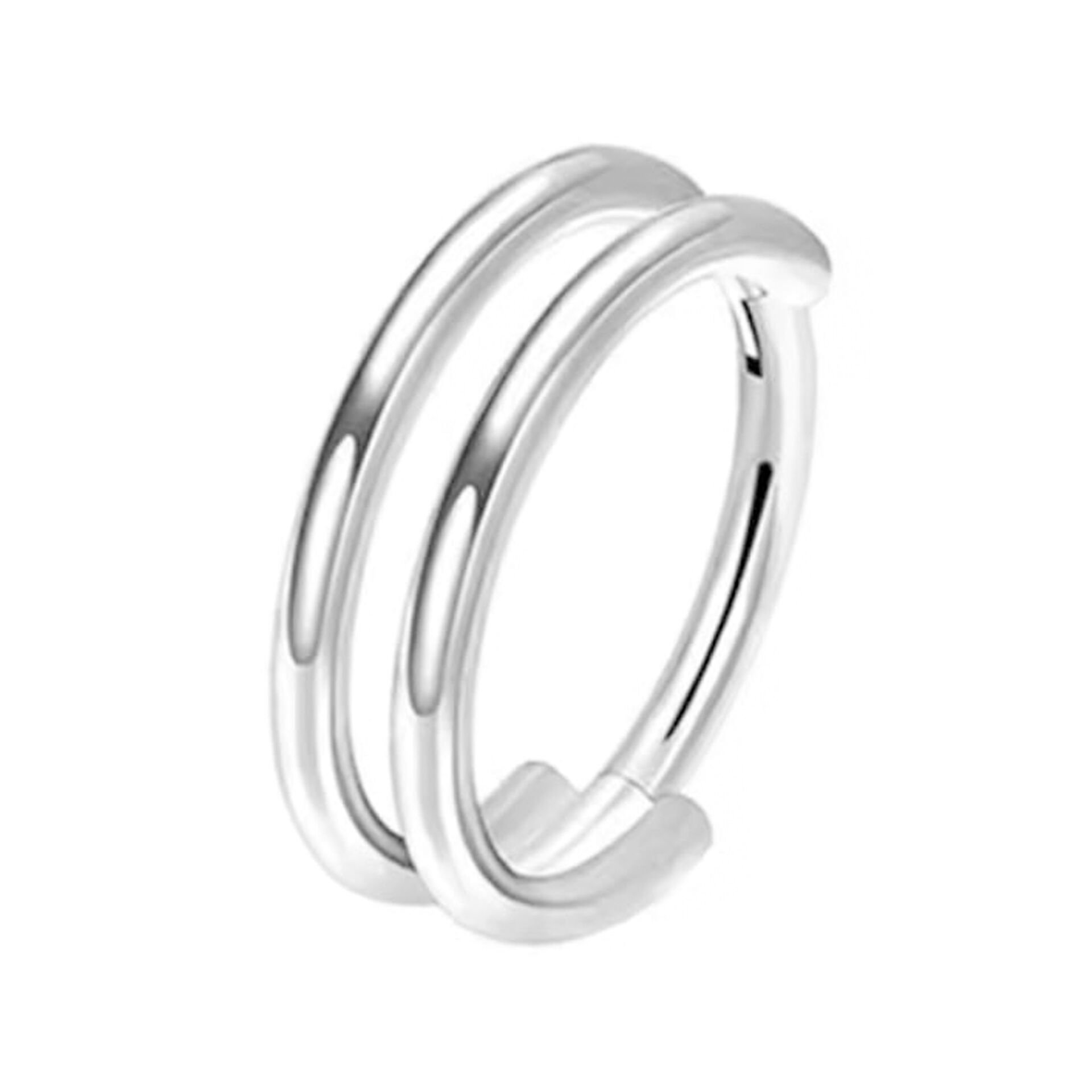Çift Sıra Kilitli Çelik 8 mm Halka Piercing, Helix-Kıkırdak-Auricle-Septum