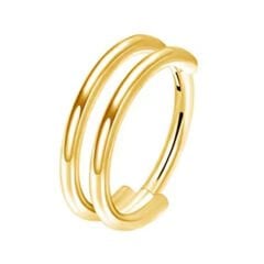 Çift Sıra Kilitli Gold Çelik 8 mm Halka Piercing, Helix-Kıkırdak-Auricle-Septum