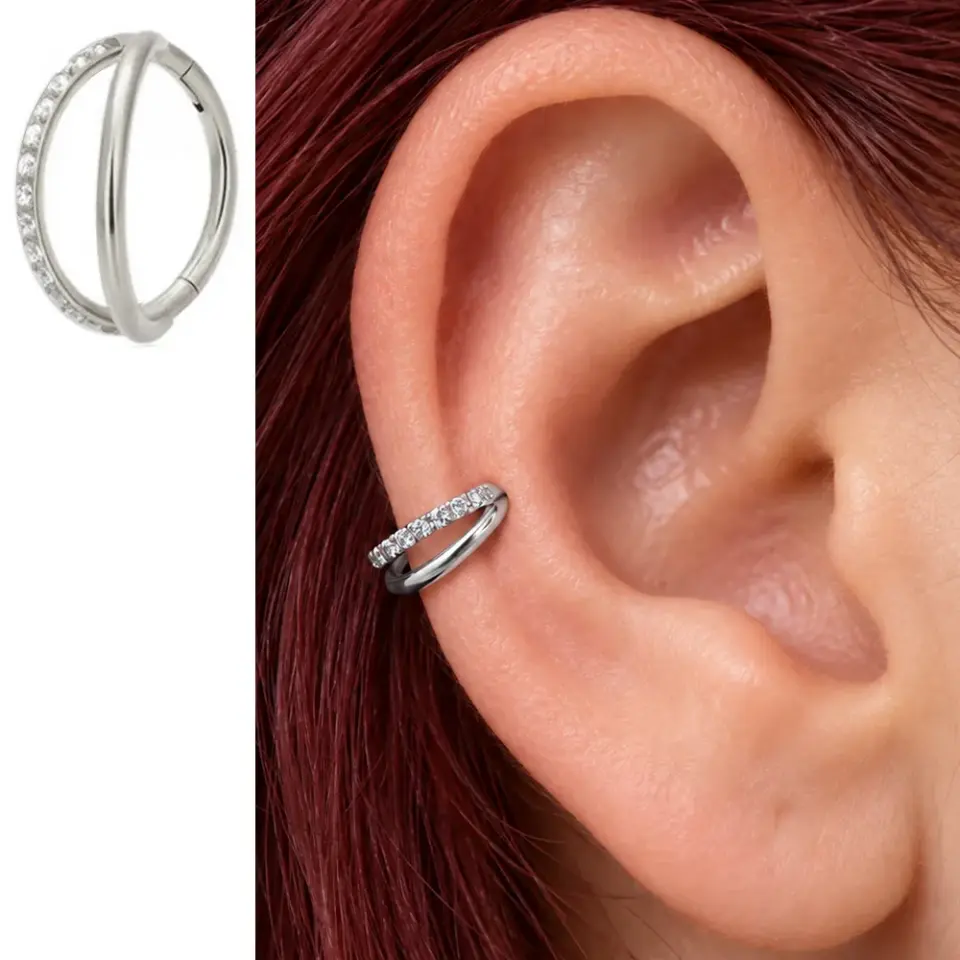 tasli-çift-halka-gumus-helix-piercing