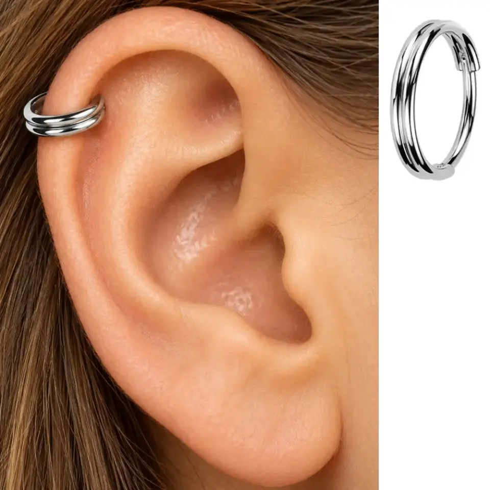 çift-halka-gumus-helix-piercing