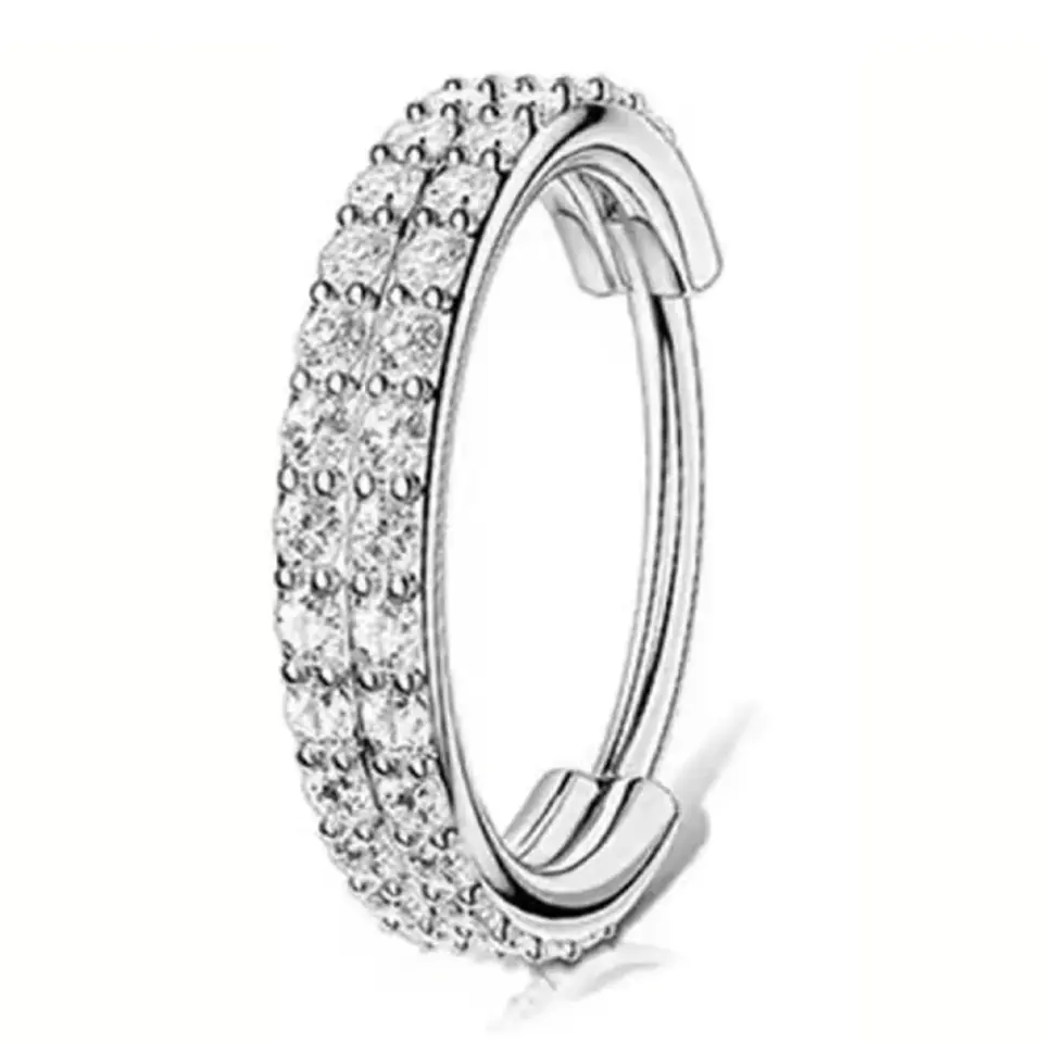 Tragus ve helix kullanımı için uygun paslanmaz gümüş halka septum kıkırdak piercing tasarımı