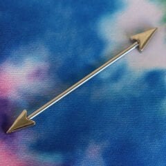 Antik Çift Mızrak Çelik 1,6 mm Düz Bar Piercing, Köprü-Industrial