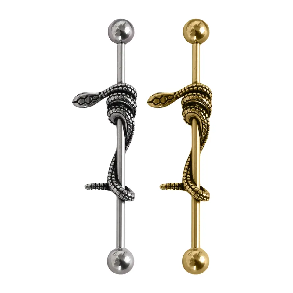 Yılan Figürlü 316L Cerrahi Çelik Industrial - Köprü Piercing