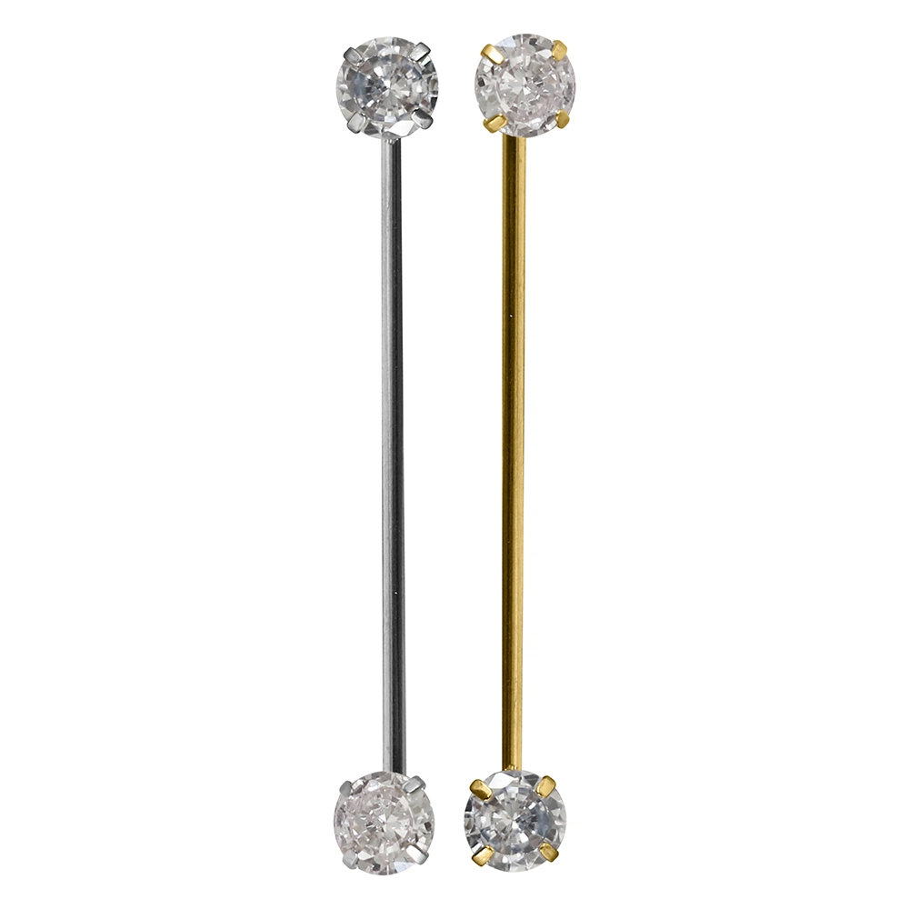 Zirkon Taşlı 316L Cerrahi Çelik Industrial - Köprü Piercing