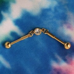 Tek Taş Zirkon Çelik 1,6 mm Düz Bar Piercing, Köprü-Industrial