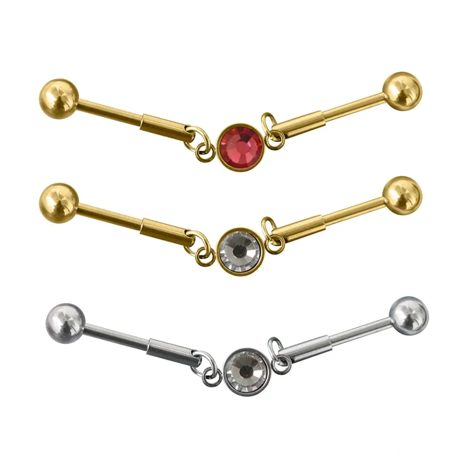 316L Cerrahi Çelik Tek Taş Industrial - Köprü Piercing