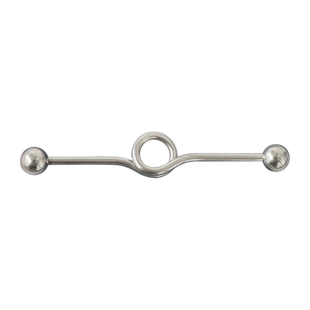 316L Cerrahi Çelik Halkalı Gümüş Rengi Industrial - Köprü Piercing