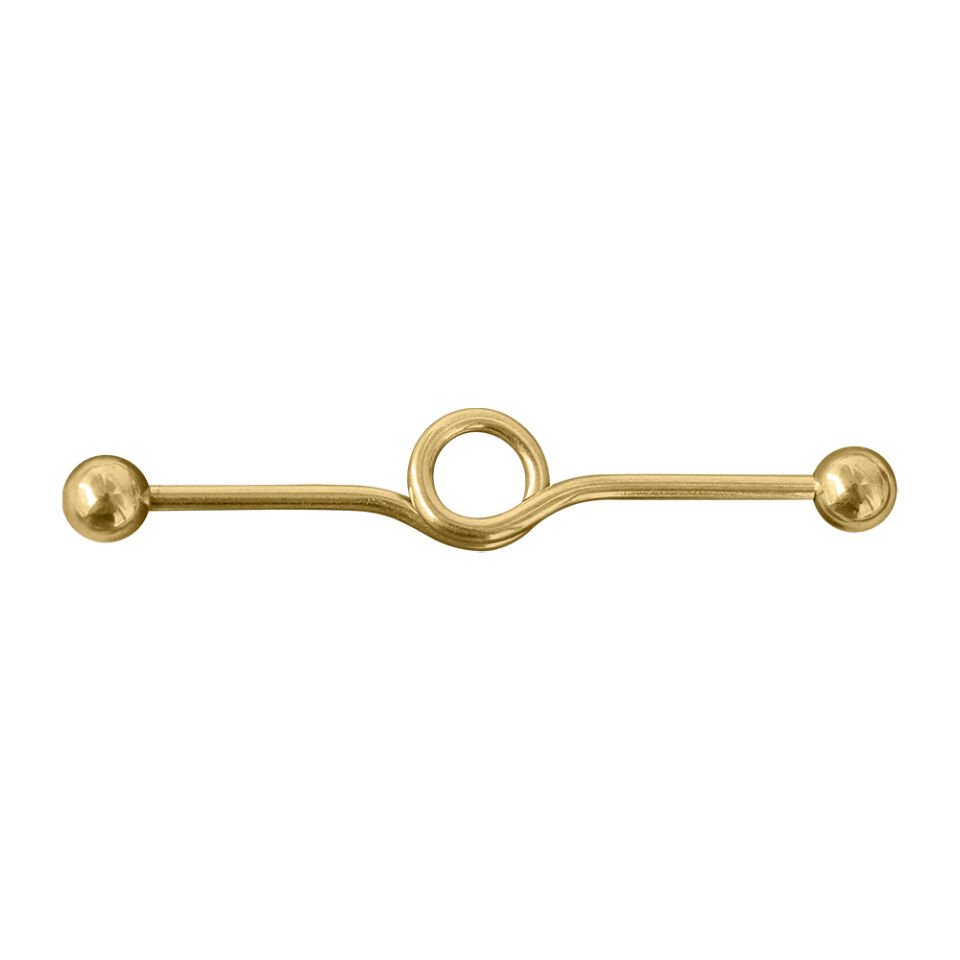 316L Cerrahi Çelik Halkalı Gold Rengi Industrial - Köprü Piercing