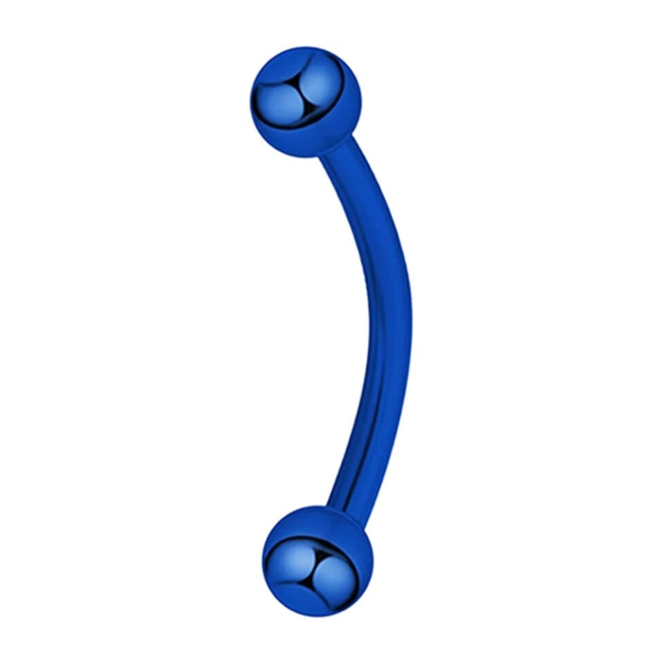 Mavi Renkli 316L Cerrahi Çelik Toplu Kaş - Rook Piercing 