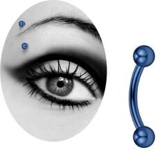 Toplu Mavi Çelik Banana Piercing, Kaş-Rook-Daith-Snug-Vertical Tragus