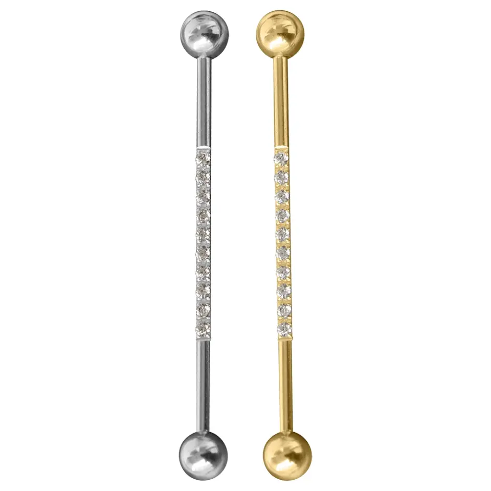Su Taşı Detaylı 316L Cerrahi Çelik Industrial - Köprü Piercing