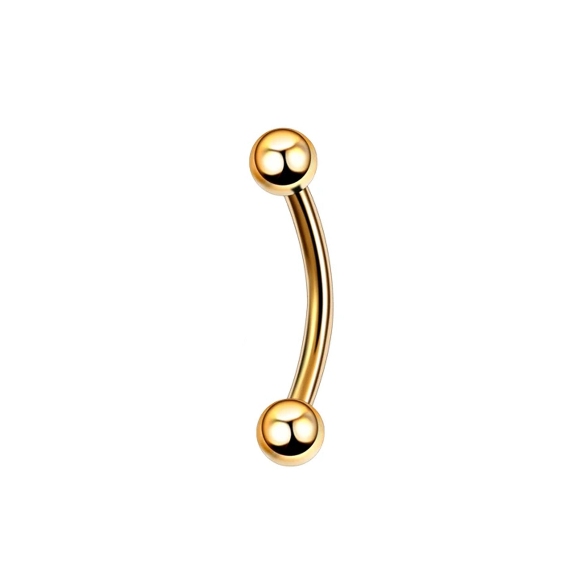 Toplu Gold Çelik Banana Piercing, Kaş-Rook-Daith-Snug-Vertical Tragus