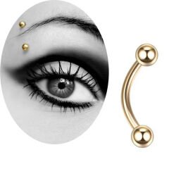 Toplu Gold Çelik Banana Piercing, Kaş-Rook-Daith-Snug-Vertical Tragus