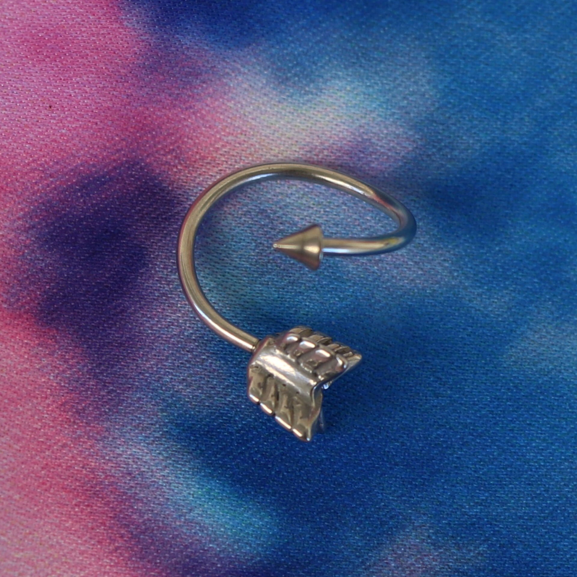 Ok Uçlu Spiral Çelik Halka Piercing, Helix-Lobe-Auricle