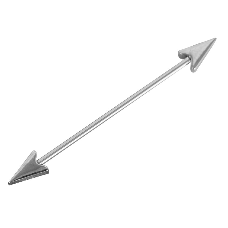 Mızrak Uçlu 316L Cerrahi Çelik Industrial - Köprü Piercing Gümüş Rengi
