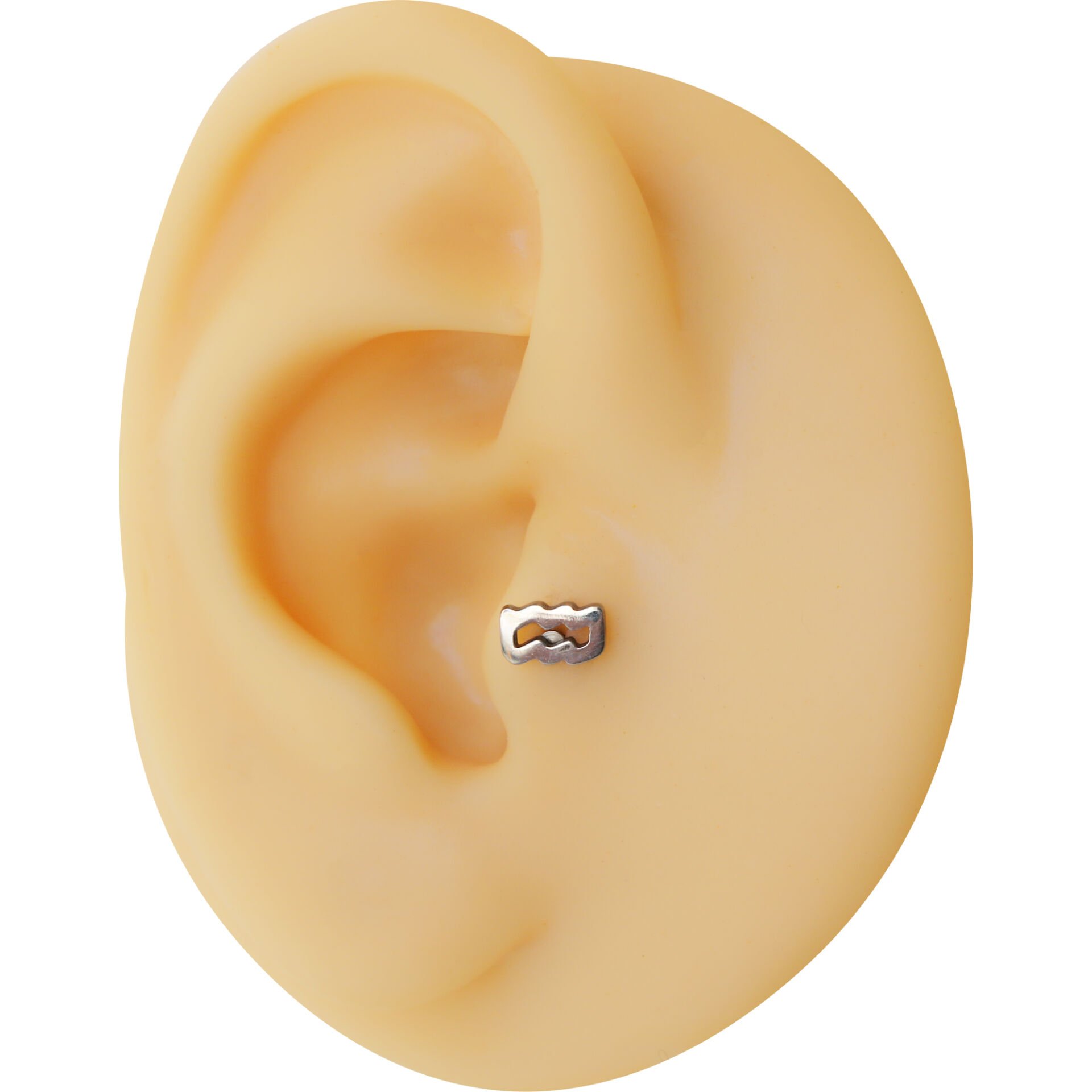Kova Burcu 6x1,2mm Çelik Labret Piercing, Tragus-Lobe-Helix-Kıkırdak