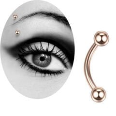 Toplu Rose Çelik Banana Piercing, Kaş-Rook-Daith-Snug-Vertical Tragus