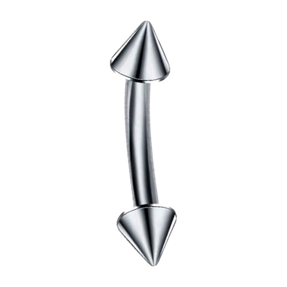 Gümüş Rengi 316L Cerrahi Çelik Spike Vidalı Kaş - Rook Piercing 