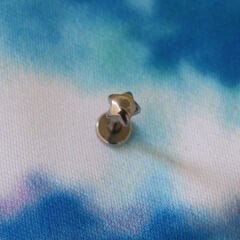 Bombeli Yıldız 6x1,2mm Çelik Labret Piercing, Tragus-Lobe-Helix-Kıkırdak