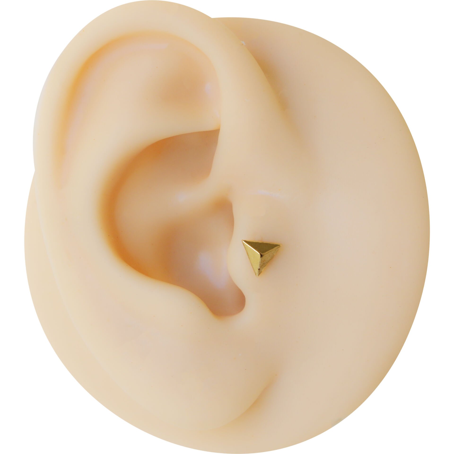 Üçgen Detaylı 6x1,2mm Gold Çelik Labret Piercing, Tragus-Lobe-Helix-Kıkırdak