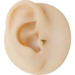 Üçgen Detaylı 6x1,2mm Gold Çelik Labret Piercing, Tragus-Lobe-Helix-Kıkırdak