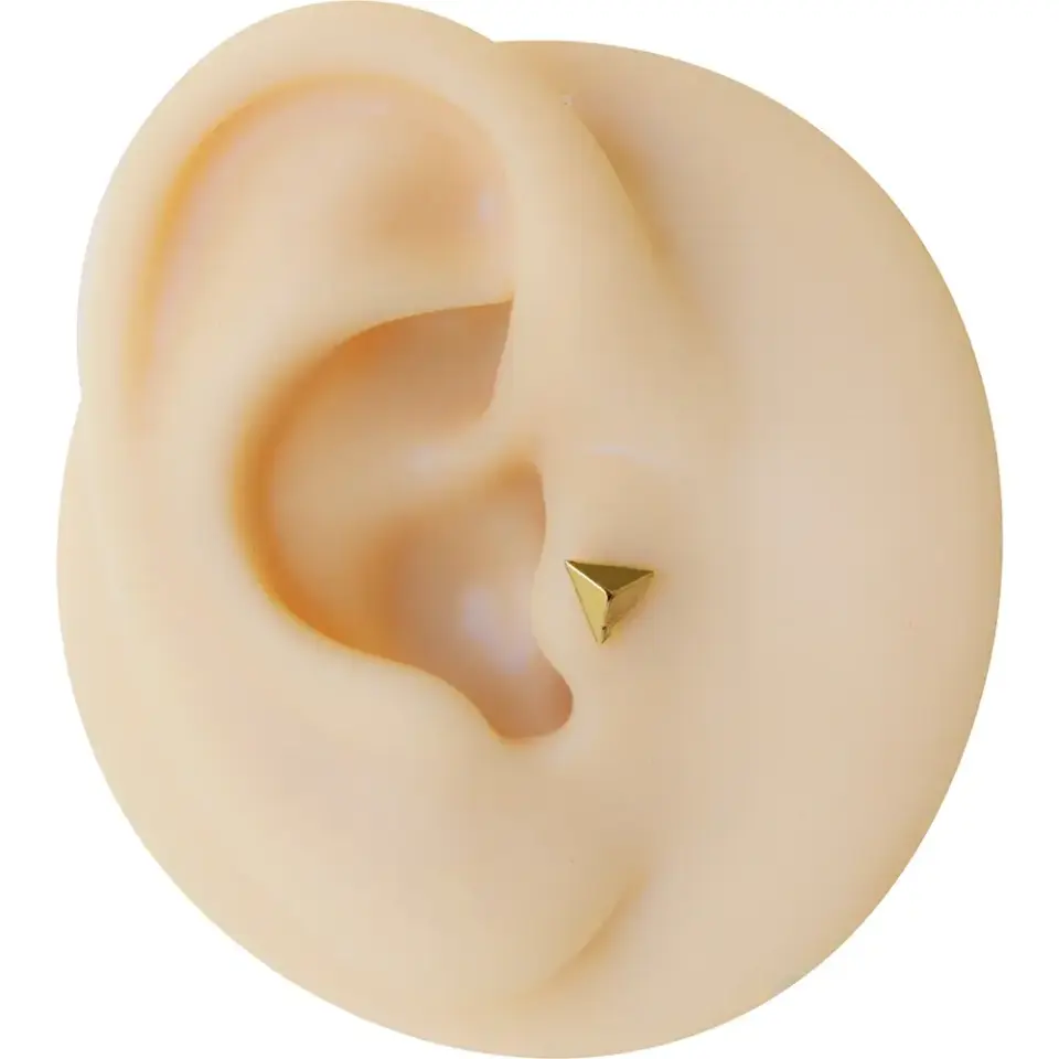 Altın Renk Geometrik Üçgen 316L Cerrahi Çelik Tragus Helix Conch Piercing