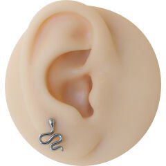 Yılan 6x1,2mm Çelik Labret Piercing, Tragus-Lobe-Helix-Kıkırdak