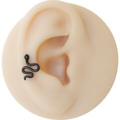 Yılan 6x1,2mm Siyah Çelik Labret Piercing, Tragus-Lobe-Helix-Kıkırdak