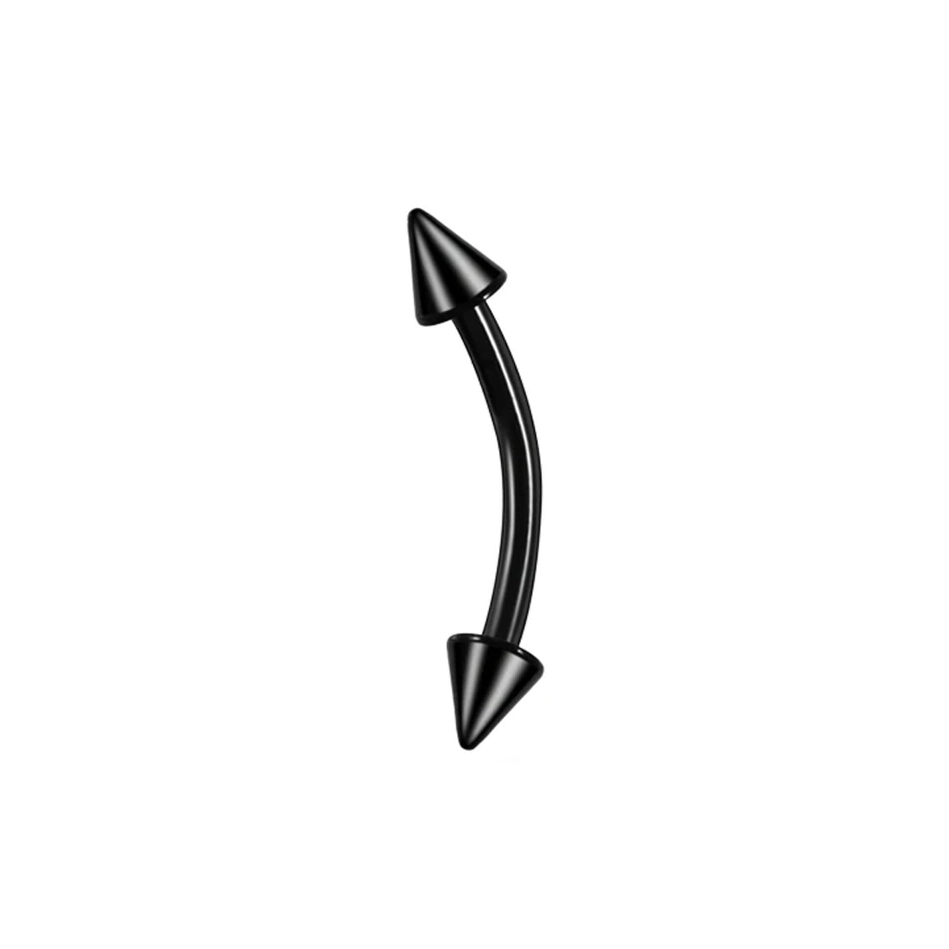 Spayk Siyah Çelik Banana Piercing, Kaş-Rook-Daith-Snug-Vertical Tragus
