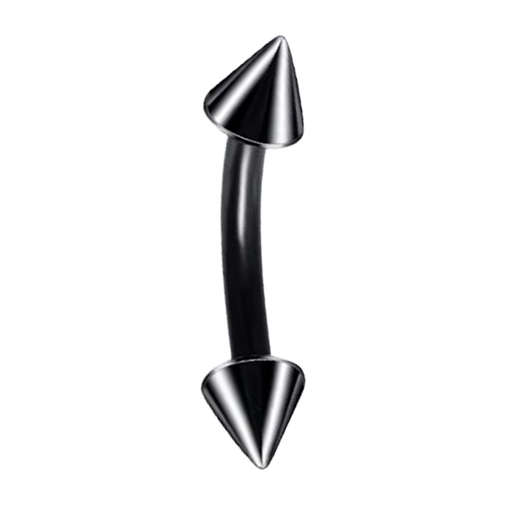 Siyah Renk 316L Cerrahi Çelik Spike Vidalı Kaş - Rook Piercing 