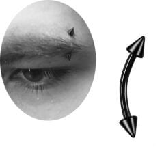 Spayk Siyah Çelik Banana Piercing, Kaş-Rook-Daith-Snug-Vertical Tragus