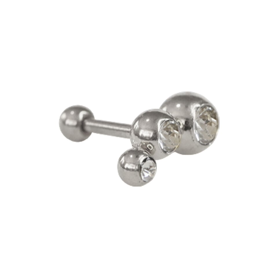 adının Dükkanı üç taşlı silver cerrahi çelik helix küpe ve kıkırdak piercing tasarımı