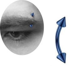 Spayk Mavi Çelik Banana Piercing, Kaş-Rook-Daith-Snug-Vertical Tragus