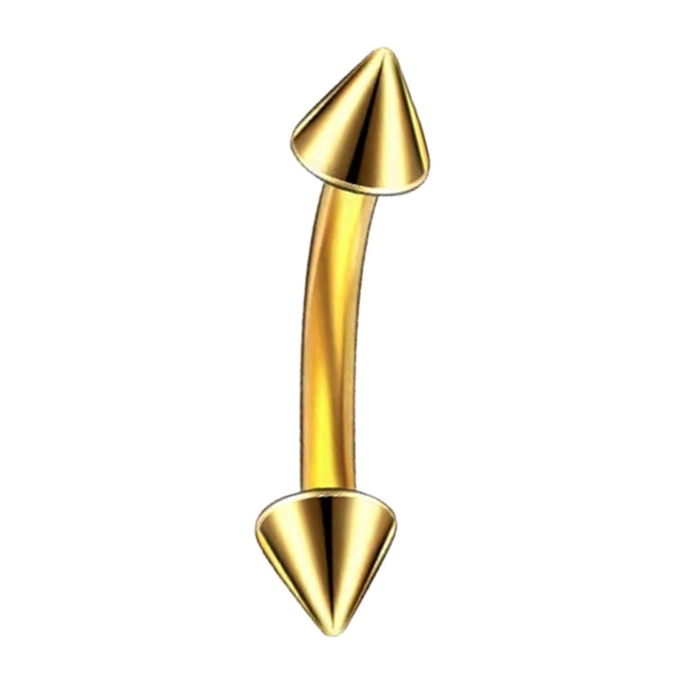 Gold Rengi 316L Cerrahi Çelik Spike Vidalı Kaş - Rook Piercing