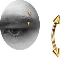 Spayk Gold Çelik Banana Piercing, Kaş-Rook-Daith-Snug-Vertical Tragus