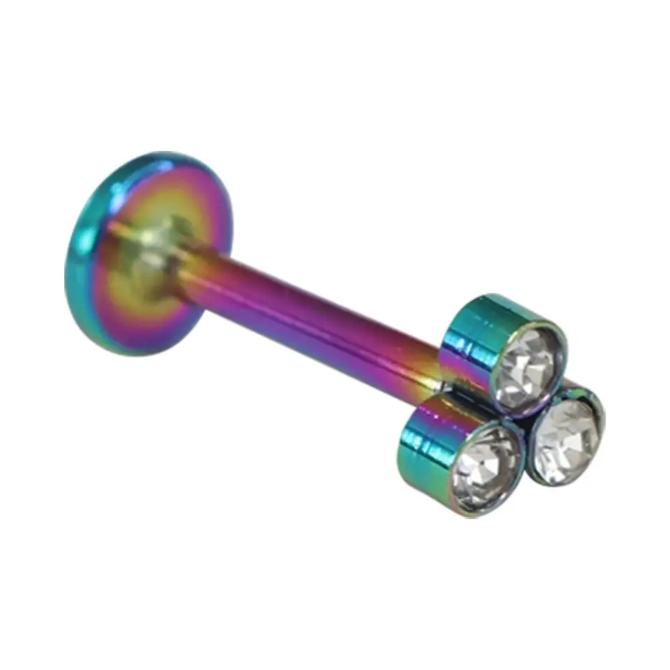 Rose, gümüş, gökkuşağı, siyah ve sarı renk seçeneklerine sahip 316L cerrahi çelik kıkırdak tragus piercing tasarımı