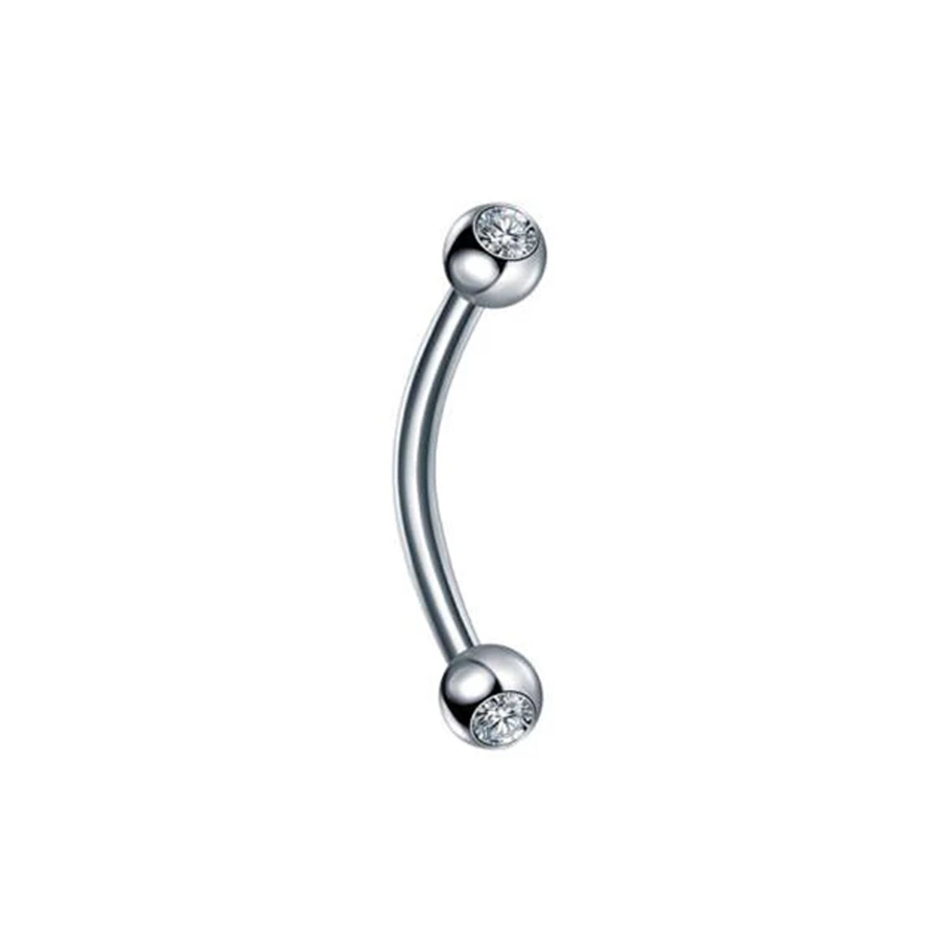 Taşlı Çelik Banana Piercing, Kaş-Rook-Daith-Snug-Vertical Tragus
