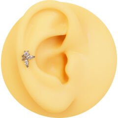 Zirkon Taşlı Zarif 6x1,2 mm Çelik Piercing, Helix-Kıkırdak-Lobe-Auricle
