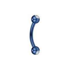 Taşlı Mavi Çelik Banana Piercing, Kaş-Rook-Daith-Snug-Vertical Tragus