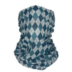 Mavi Baklava Desenli Boru Bandana | 25x50 cm Microfiber Çok Amaçlı Buff