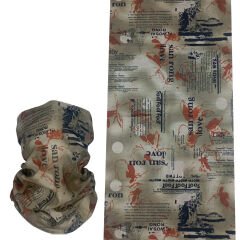 Gazete Desenli Boru Bandana | 25x50 cm Microfiber Çok Amaçlı Buff