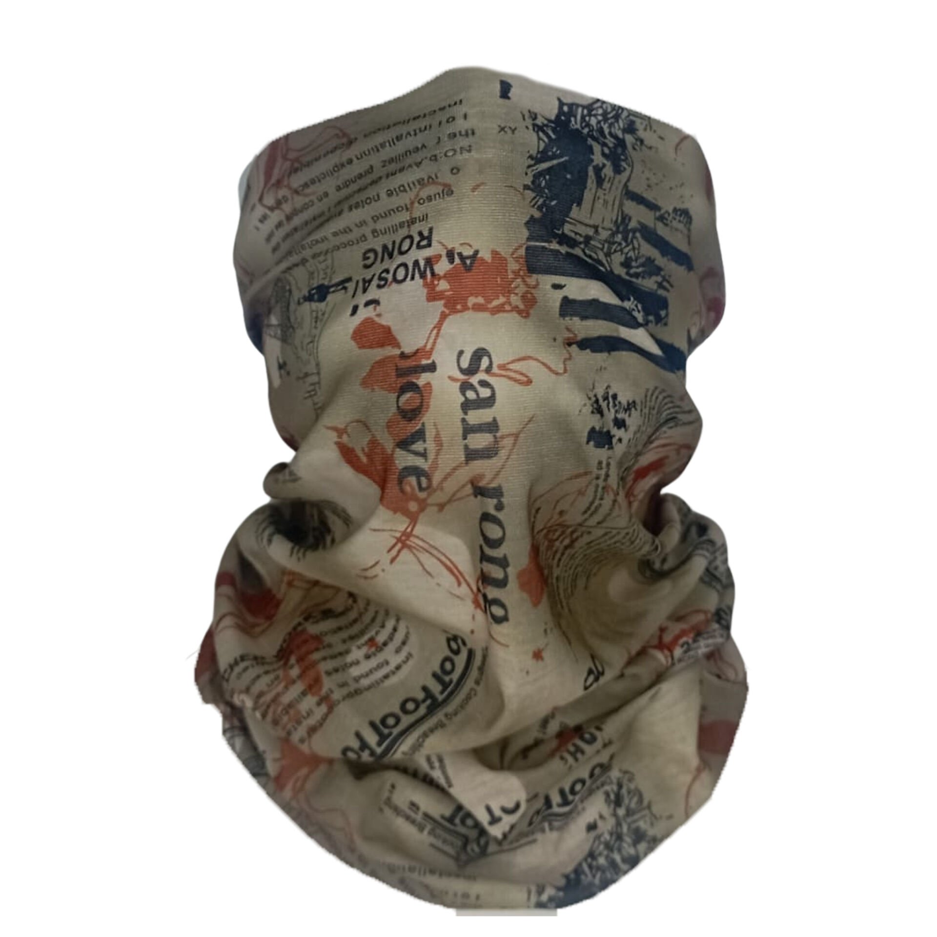 Gazete Desenli Boru Bandana | 25x50 cm Microfiber Çok Amaçlı Buff