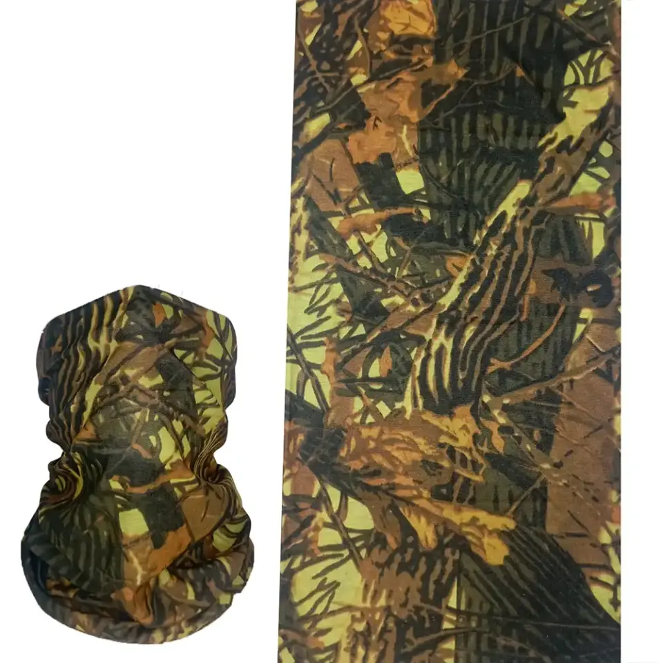 Güz yaprağı ve dal desenli, saça ve boyuna bağlanabilen çok amaçlı buff boru bandana saç bandı.