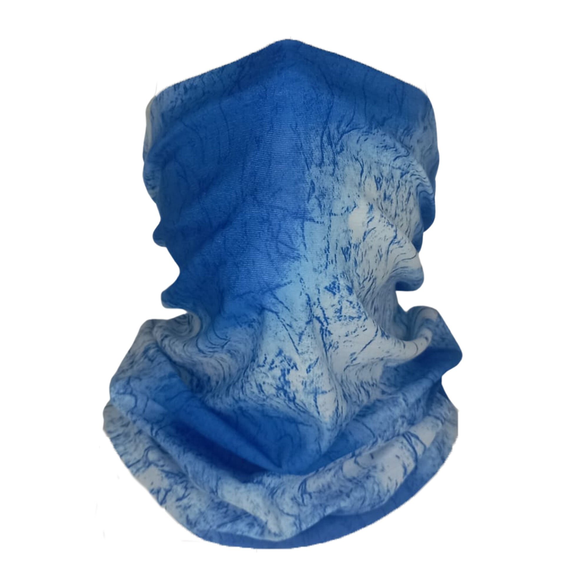 Mavi Beyaz Desenli Boru Bandana | 25x50 cm Microfiber Çok Amaçlı Buff