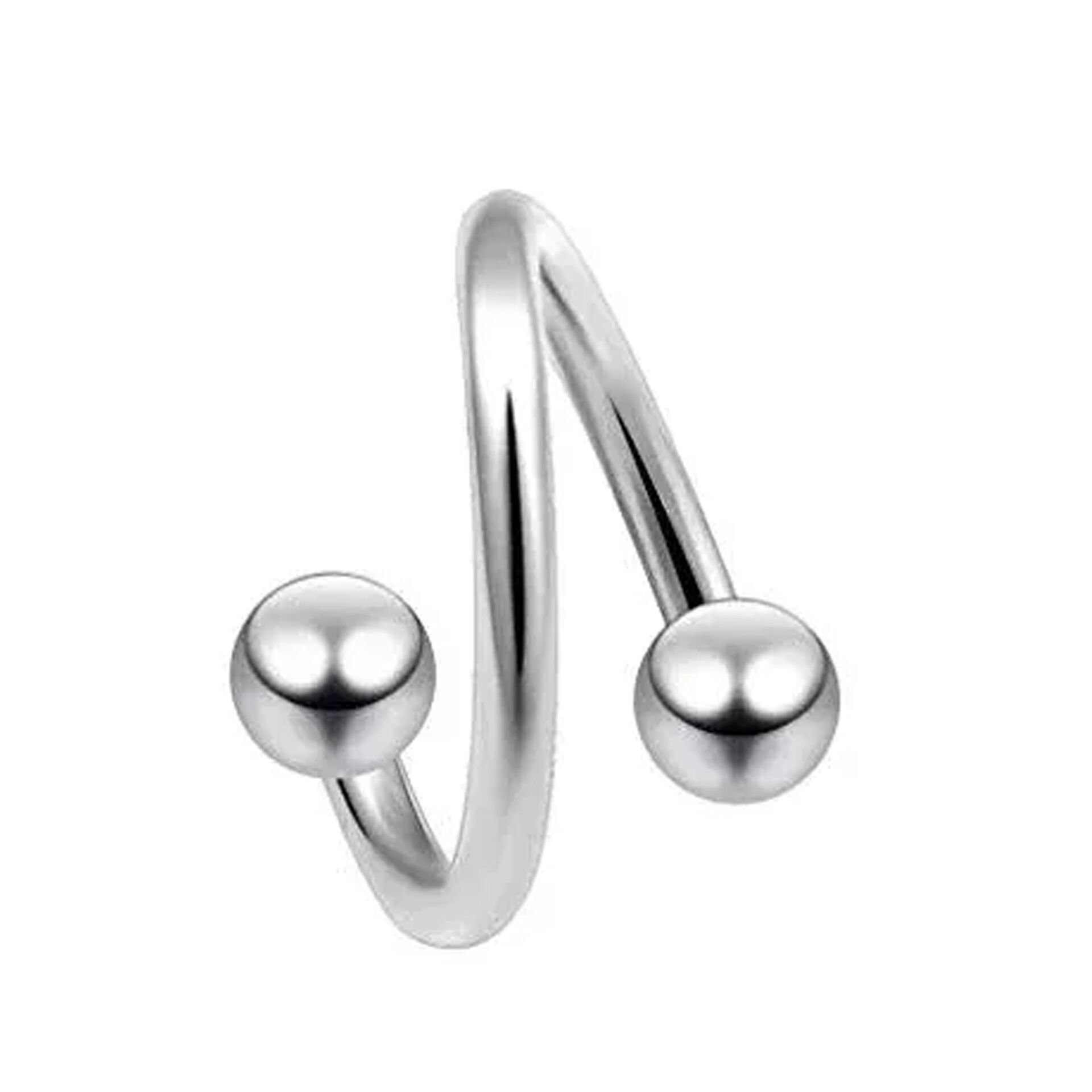 Çelik Toplu Spiral Halka Piercing, Tragus-Lobe-Helix-Dudak-Auricle-Kıkırdak