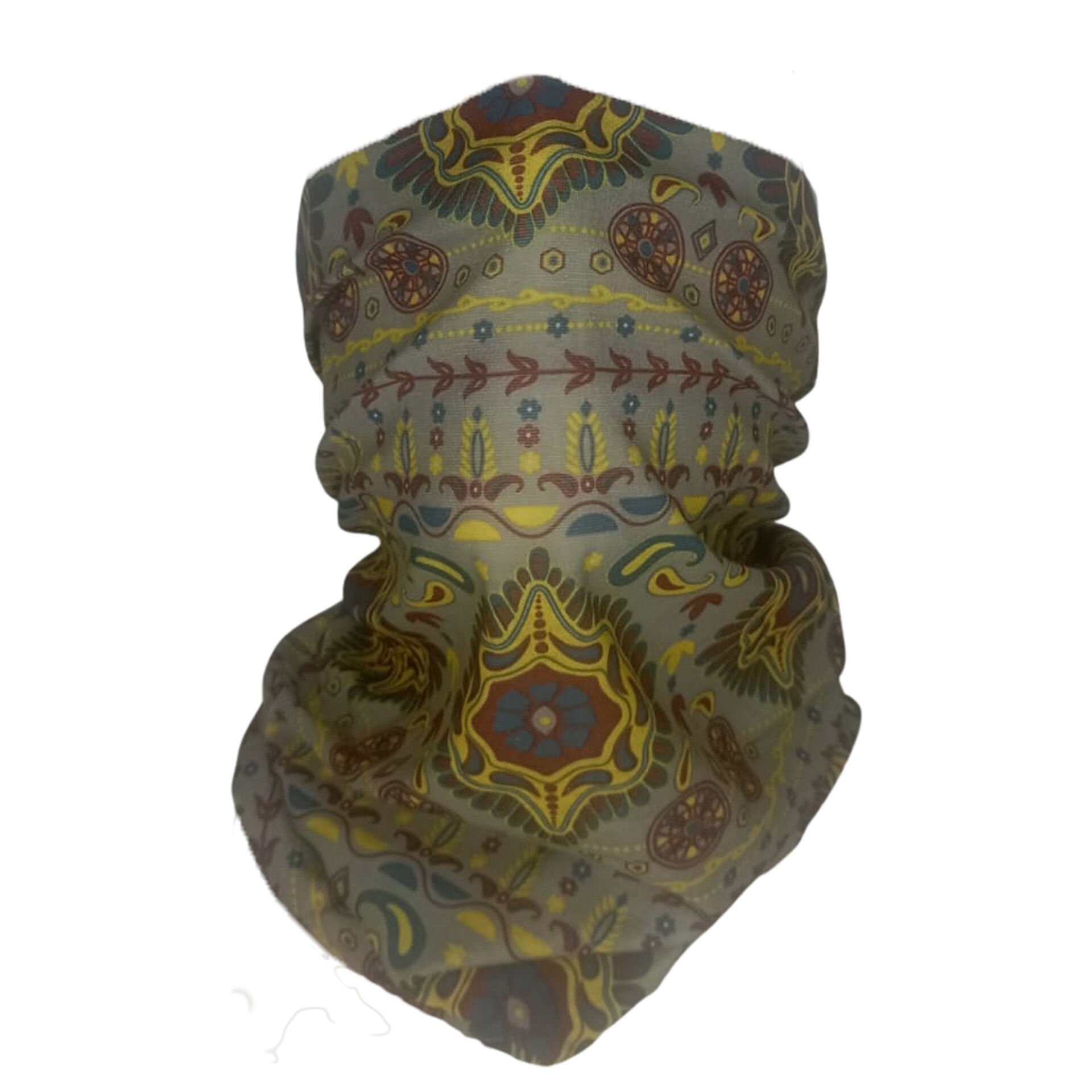 Etnik Desenli Çok Renkli Boru Bandana | 25x50 cm Microfiber Çok Amaçlı Buff