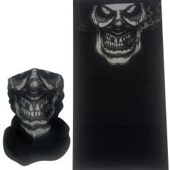 Karanlık Yüz Desenli Siyah Boru Bandana | 25x50 cm Microfiber Çok Amaçlı Buff