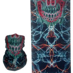 Neon Kafatası Desenli Boru Bandana | 25x50 cm Microfiber Unisex Buff