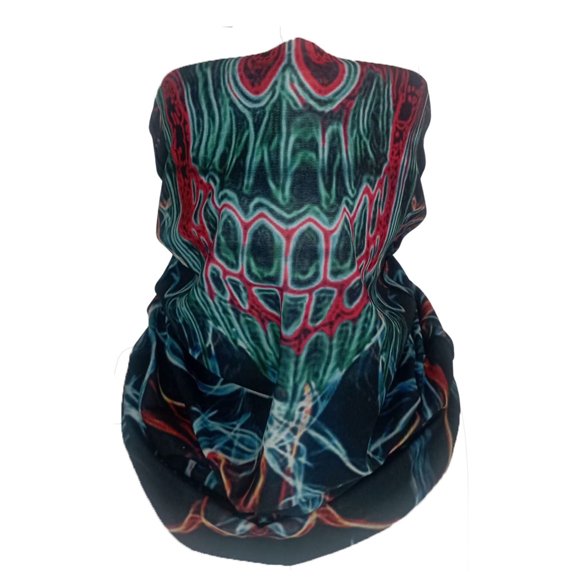 Neon Kafatası Desenli Boru Bandana | 25x50 cm Microfiber Unisex Buff