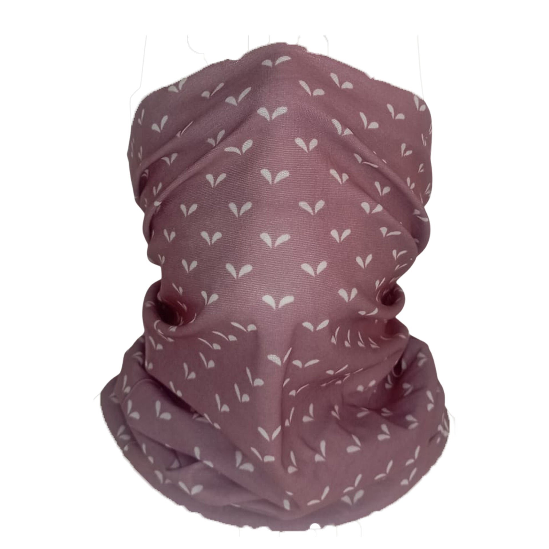 Pudra Kalp Desenli Boru Bandana | 25x50 cm Microfiber Unisex Buff